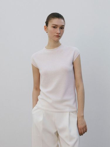 Cashmere Mock Neck Sleeveless Knit Top [WHITE] - Mare di mari - Modalova