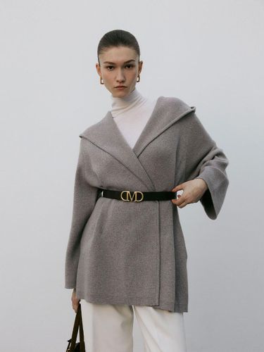 Shawl Collar Hooded Cashmere Cardigan [Taupe] - Mare di mari - Modalova