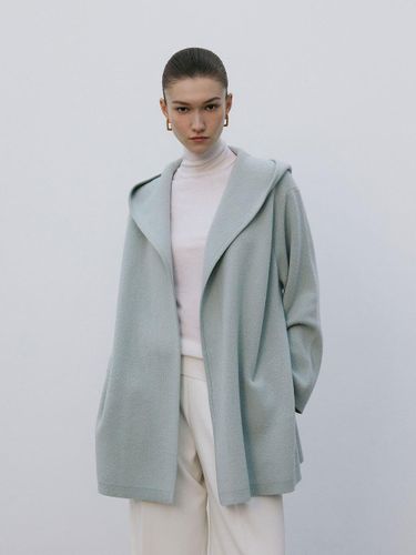 Shawl Collar Hooded Cashmere Cardigan [GREEN] - Mare di mari - Modalova