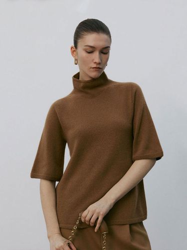 Turtleneck Half Sleeve Cashmere Pullover [Camel] - Mare di mari - Modalova