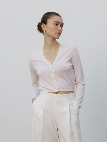 Silk Cashmere Cropped Premium Cardigan [Ivory] - Mare di mari - Modalova