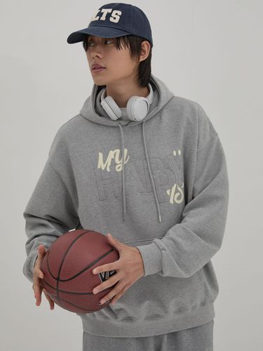 Cotton Polyester Overfit Hoodie T-shirt [Gray] - WAIKEI - Modalova