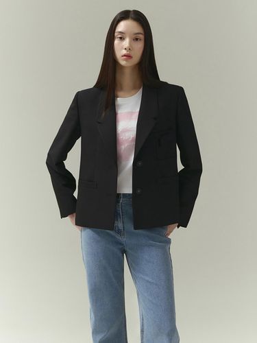 Oversized Slit Point Single Jacket - itMICHAA - Modalova