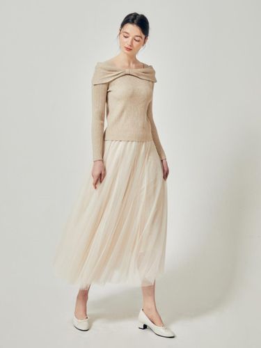 Tulle Pleated Elastic Banding Skirt (GR3P0SKW21) - JJ JIGOTT - Modalova