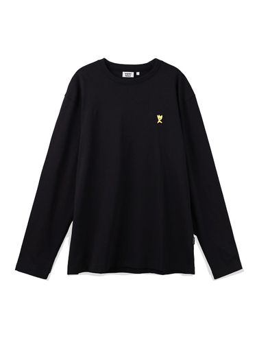 Premium Cotton Semi-Overfit Long Sleeve T-shirt [Black] - Wacky Willy - Modalova