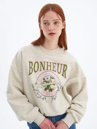 Oversized Cotton Polyester BONHEUR Sweatshirt [Light Brown] (OH5XE1790) - OLIVE DES OLIVE - Modalova