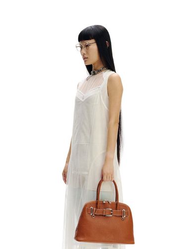 Leather Buckle Zip Tote Bag [Beige] - OSOI - Modalova