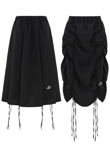 ミニスカート [PLASMA SPHERE] Shirring Layered Flare Shorts Pants Skirt Designer fashion, Seoul-fully created | W Concept