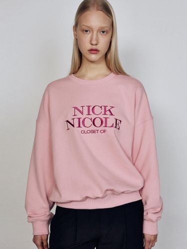 Classic Logo Relaxed Overfit Sweatshirt [Pink] - NICK&NICOLE - Modalova