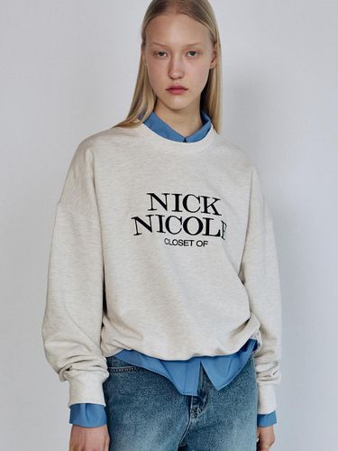 Classic Logo Oversized Cotton-Polyester Sweatshirt [Light Brown] - NICK&NICOLE - Modalova