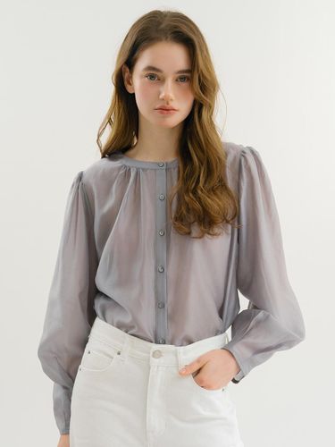 Glossy Shirring Tencel Blend Blouse [] - ANEDIT - Modalova