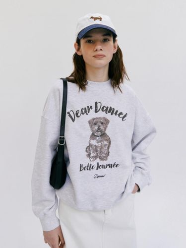 Oversized Relaxed Fit Graphic Sweatshirt [Beige Melange] - DEPOUND - Modalova