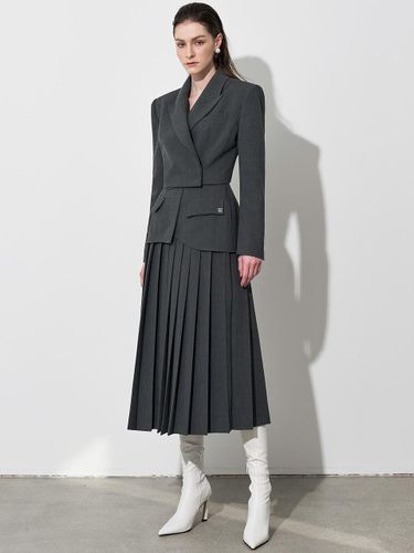 Double-Button Peaked Lapel Jacket and Skirt Set - MOONT - Modalova