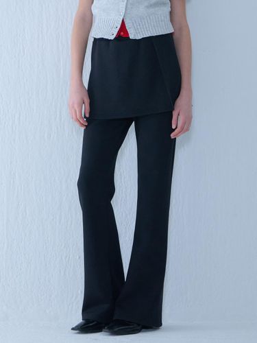 Elastic Bootcut Polyester Pants [BLACK] - camino - Modalova