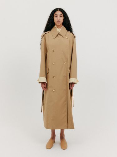 Oversized Wide-fit Cotton-Nylon Trench Coat [Beige] - EENK - Modalova