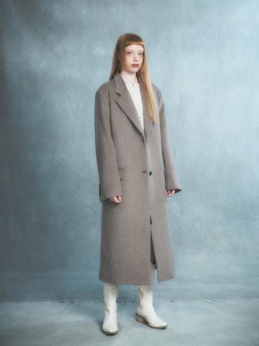 Oversized Wool Blend Long Coat [Beige] - Rennesmia - Modalova