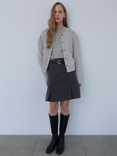 Short Pleated Tunnel Design Skirt [GREY] - LEIE - Modalova