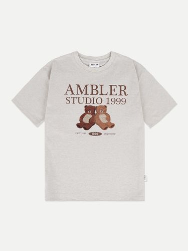 Short Sleeve Cotton Embroidered T-Shirt [Light Brown] (AS1205) - AMBLER - Modalova