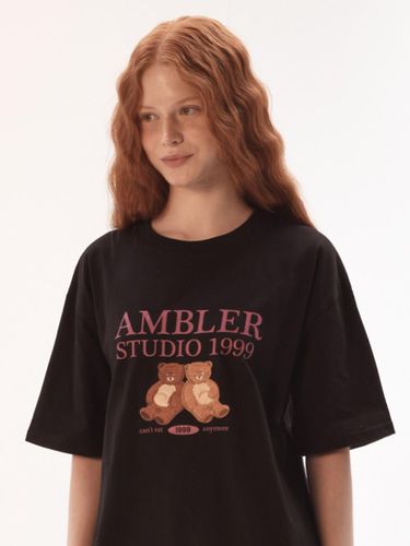 High-density Embroidered Cotton Short-sleeve T-shirt [Black] (AS1205) - AMBLER - Modalova