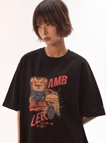 Vintage Hero Bear Cotton T-Shirt [Black] (AS1210) - AMBLER - Modalova