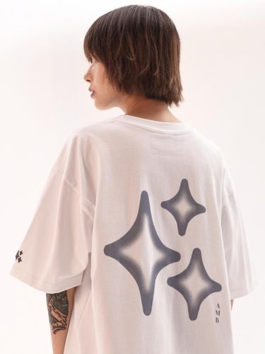 Oversized Embroidered Cotton T-Shirt [Beige] (AS1211) - AMBLER - Modalova