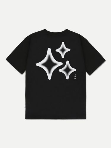 Three Stars Oversized Cotton T-Shirt [Black] (AS1211) - AMBLER - Modalova