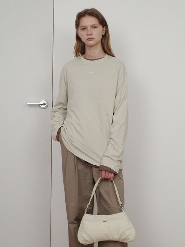 Basic Cotton Long Sleeve T-shirt [Beige] - Enor - Modalova