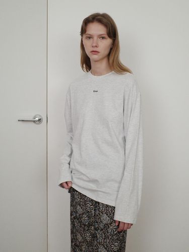 Basic Cotton Long Sleeve T-shirt [Light Grey] - Enor - Modalova