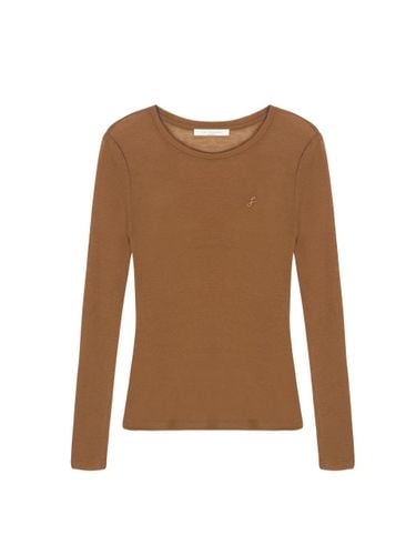 Wool Tencel Long Sleeve T-shirt [Camel] - LEI AVERY - Modalova