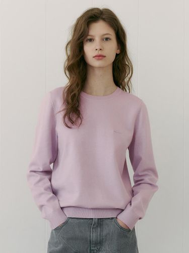 Basic Round-neck Logo Embroidered Knit Pullover (VC2512PO602M) - OTHEMENT by vocavaca - Modalova