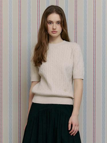 Basic Cable Knit Short Sleeve Relaxed Fit Pullover_2color - OTHEMENT by vocavaca - Modalova