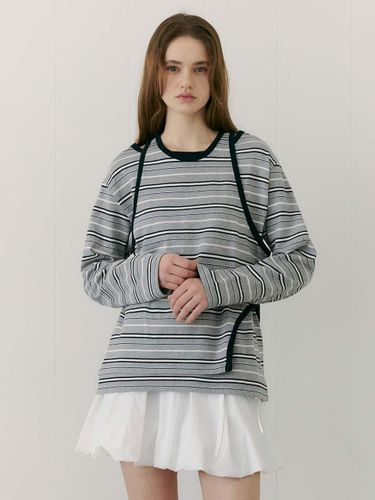 Layered Stripe Drop-shoulder Cotton T-shirt (VC2512TS103M) - OTHEMENT by vocavaca - Modalova