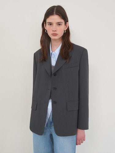 Three-button Tailored Semi-oversized Jacket [Dark Grey] (NEW5SJ250_13) - on&on - Modalova