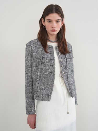 Fringe Tweed Regular Fit Jacket (NEW5SJ228_10) - on&on - Modalova