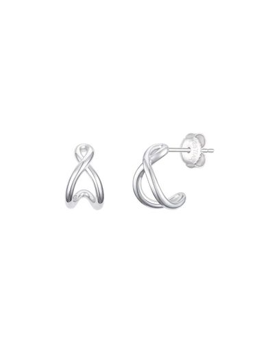 Sterling Silver C-shaped Wishbone Earrings (JJWJE05B2100SW000) - J.ESTINA - Modalova