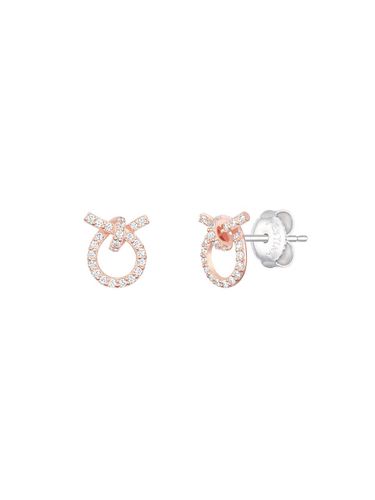 Silver Rose Gold Plated Stone Knotted Earrings (JJJTEQ5B2015SR000) - J.ESTINA - Modalova