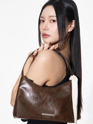 Synthetic Leather Hobo Bag [Brown] - RECLOW - Modalova