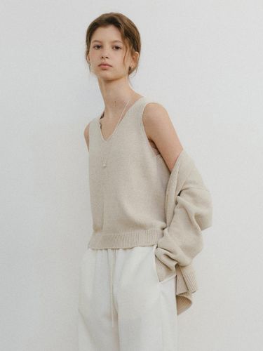 Cotton Slub Knit Sleeveless Top - URAGO - Modalova