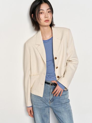 Tailored Linen Blend Short Jacket [Beige] (WBE1L09509) - GENERAL IDEA - Modalova