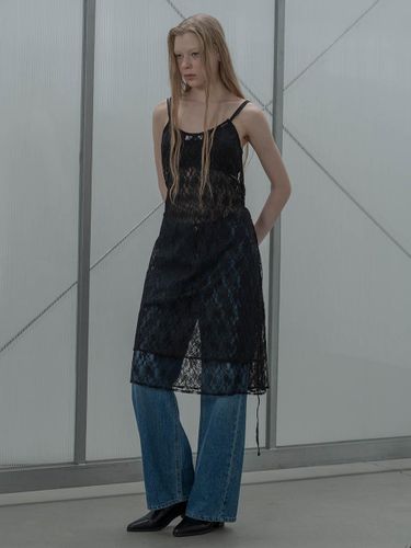 Wrap Layered Lace Dress [Black] - MORCEAU PAR MORCEAU - Modalova