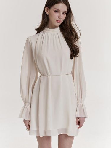 Pleated Collar Flowing Chiffon Dress [] - GRACE U - Modalova