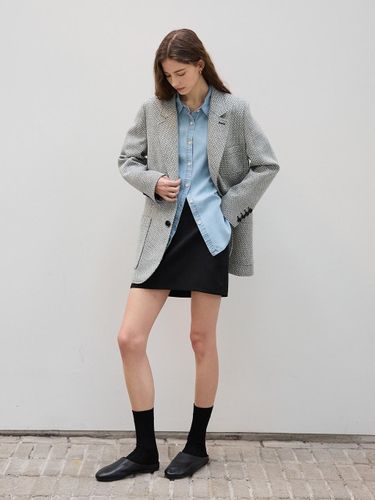 Jacquard Tailored Single Two-Button Straight Jacket (IRSP0JK521) - THE IZZAT - Modalova
