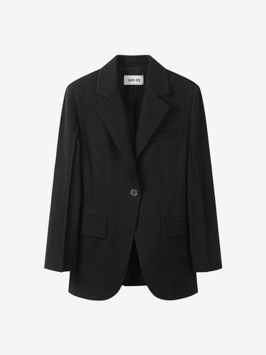 Tailored Slim Fit Cotton Jacket [Beige] - LUV.M - Modalova