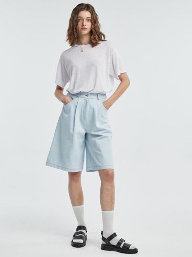 Bio-washed Wide-leg Bermuda Shorts [] - MANAVIS7 - Modalova