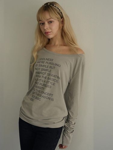 Lettering Loose-fit Long Sleeve T-shirt [] - 5OML - Modalova