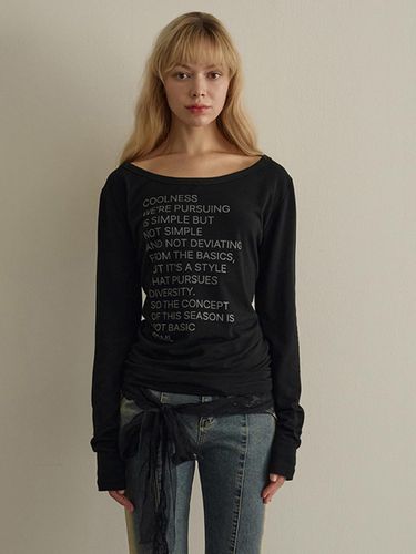 Lettering Loose-fit Long Sleeve T-shirt [] - 5OML - Modalova