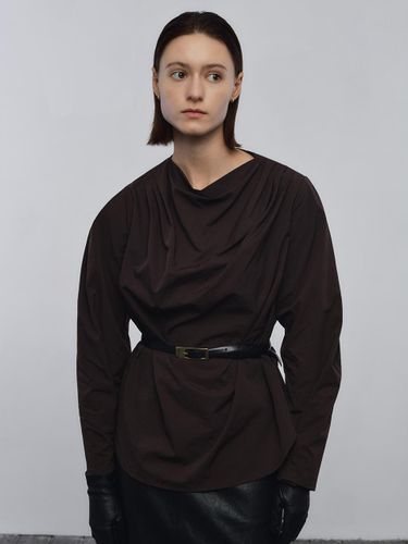 Cowl Neck 3-Tuck Shoulder Blouse [] - EVOKE ERA - Modalova