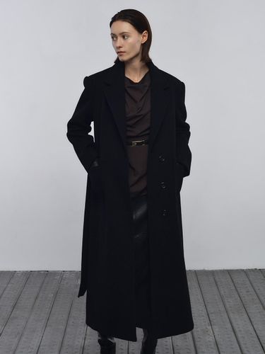 Wool Overfit Half-Double Long Coat [] - EVOKE ERA - Modalova