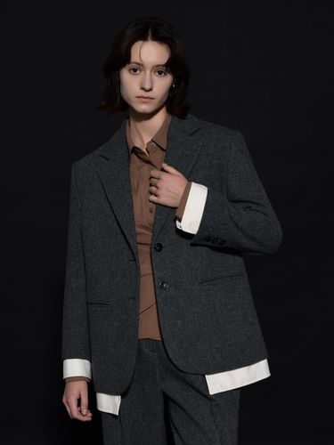 Wool Layered Classic Jacket [Gray] - EVOKE ERA - Modalova