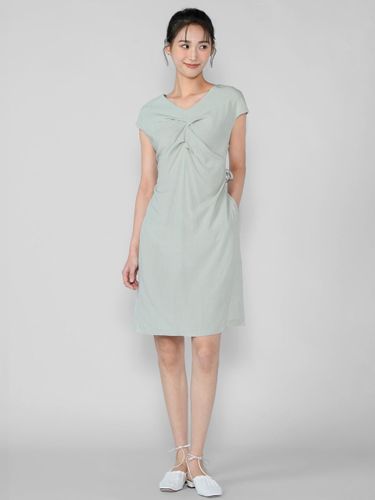 Tencel Front Pleated Midi Dress [Green] - HYEYEONG KIM - Modalova